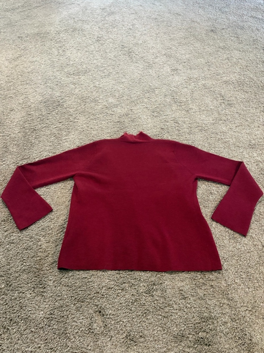 Eileen Fisher Women’s Open Front Long Sleeve Red 100% Wool Cardigan Size PM - Picture 7 of 7